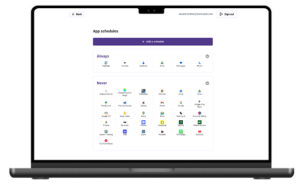 Computer showing SafetyMode's web management portal.