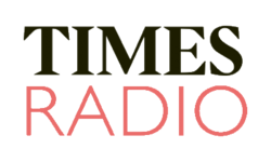 Times Radio logo with 'TIMES' in black and 'RADIO' in red.