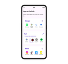White Other Phone displaying SafetyMode’s app schedule screen, where parents can set limits and control app access.